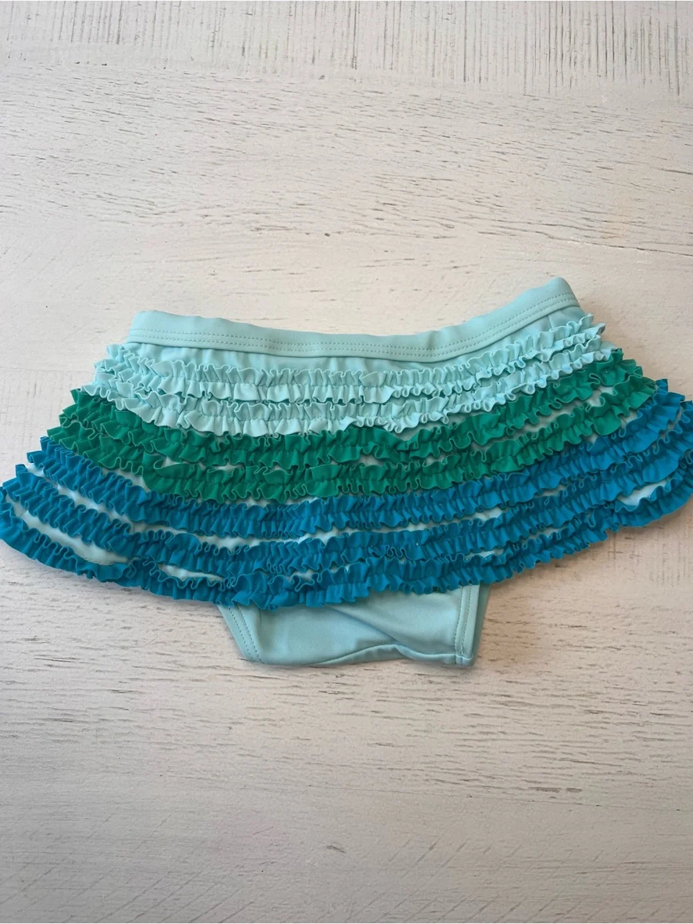 Old Navy Toddler Aqua & Teal Ruffle Swim Bottoms
